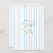 Elegante Sage Green & Blue Wedding Tischnummer (Rückseite)