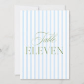 Elegante Sage Green & Blue Wedding Tischnummer (Vorderseite)