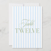 Elegante Sage Green & Blue Wedding Tischnummer (Rückseite)