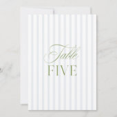 Elegante Sage Green & Blue Wedding Tischnummer (Vorderseite)