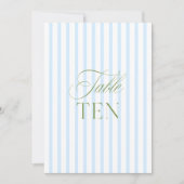 Elegante Sage Green & Blue Wedding Tischnummer (Vorderseite)