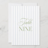 Elegante Sage Green & Blue Wedding Tischnummer (Rückseite)