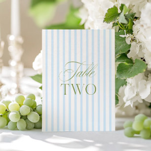 Elegante Sage Green & Blue Wedding Tischnummer Zwe