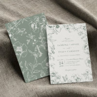 Elegante Sage Green Blumengarten Hochzeit