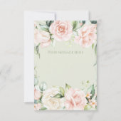 Elegante Sage Green Blush Bloral Baby Dusche Dankeskarte (Rückseite)