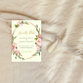 Elegante Sage Green Blush Pink Floral Gold Hochzei Save The Date