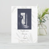 Elegante Sage Green Botanical Wedding Dankeskarte (Stehend Vorderseite)