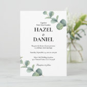 Elegante Sage Green Botanical Wedding Einladung (Stehend Vorderseite)