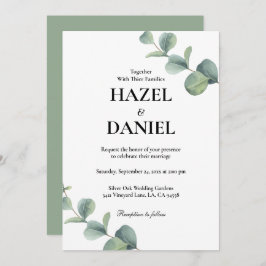 Elegante Sage Green Botanical Wedding Einladung