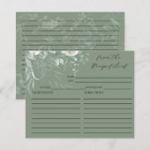 Elegante Sage Green Brautparty Rezept Card (Vorne/Hinten)