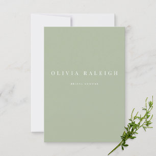 Elegante Sage Green Bridal Dusche Einladung