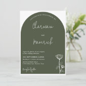 Elegante Sage Green Budget QR Code Hochzeit Einladung (Stehend Vorderseite)