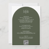 Elegante Sage Green Budget QR Code Hochzeit Einladung (Rückseite)