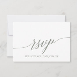 Elegante Sage Green Calligraphy Menü UAWG RSVP Karte
