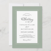 Elegante Sage Green Chic Moderne kalligraphische H Einladung (Vorderseite)