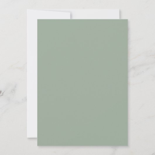Elegante Sage Green Chic Moderne kalligraphische H Einladung (Rückseite)