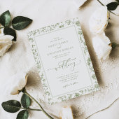 Elegante Sage Green Chinoiserie Hochzeit Einladung