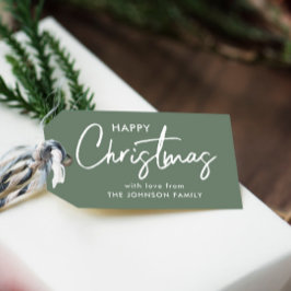 Elegante Sage Green Christmas Geschenkanhänger