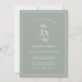 Elegante Sage Green Classic Hochzeiten Einladung (Vorderseite)