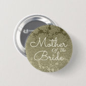 Elegante Sage Green Elfenbeinmutter der Braut Button (Vorne & Hinten)