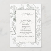 Elegante Sage Green Floral Line Details zur Hochze Begleitkarte (Vorderseite)