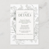 Elegante Sage Green Floral Line Details zur Hochze Begleitkarte (Vorderseite)