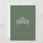 Elegante Sage Green Floral Prinzessin Birthday Einladung (Rückseite)