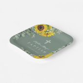 Elegante Sage Green Floral Taufe Pappteller (Gewinkelt)