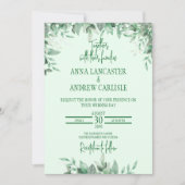 Elegante Sage Green Floral Wedding Einladung (Vorderseite)