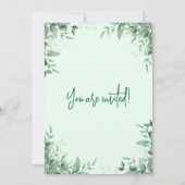 Elegante Sage Green Floral Wedding Einladung (Rückseite)