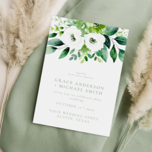 Elegante Sage Green Floral Wedding Einladung