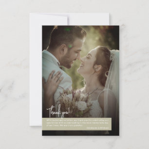 Elegante Sage Green Foto Banner Hochzeit Dankeskarte