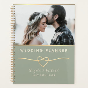 Elegante Sage Green Foto Wedding Planer