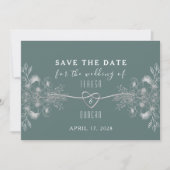Elegante Sage Green Foto Wedding Save The Date (Vorderseite)