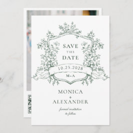 Elegante Sage Green French Garden Blume Hochzeit Save The Date