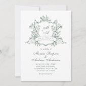 Elegante Sage Green French Rose Garden Wedding Einladung (Vorderseite)