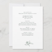 Elegante Sage Green French Rose Garden Wedding Einladung (Rückseite)