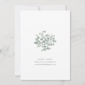 Elegante Sage Green French Rose Garden Wedding Einladung (Rückseite)