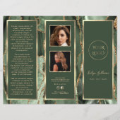 Elegante Sage Green Gold Agate Broschüre (Vorderseite)