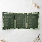 Elegante Sage Green Gold Agate Trifold Broschüre (Innenseite)