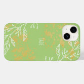 Elegante Sage Green Gold Floral Case-Mate iPhone Hülle (Rückseite (Horizontal))