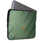 Elegante Sage Green & Gold Laptopschutzhülle (Vorne Rechts)