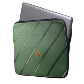 Elegante Sage Green & Gold Laptopschutzhülle (Vorderseite Links)
