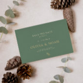 Elegante Sage Green & Gold Typografy Wedding Save The Date