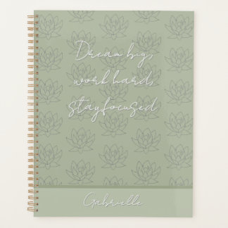 Elegante Sage Green Hübsch Floral Lotus Planer