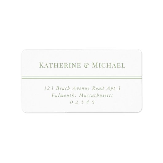 Elegante Sage Green Large UAWG Address Adressaufkleber (Vorne)