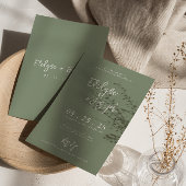 Elegante Sage Green Minimal Boho UAwg Wedding Einladung