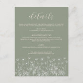 Elegante Sage Green Minimalistisch Boho Floral Wed Begleitkarte (Vorderseite)
