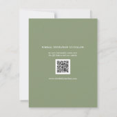 Elegante Sage Green Minimalistisch Heart Foto Wedd Save The Date (Rückseite)
