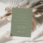 Elegante Sage Green Minimalistisch Hochzeit Einlad Einladung<br><div class="desc">Konzipiert zur Koordination mit der "Moderne Klassik" Hochzeitskollektion. Klicken Sie zum Ändern der Details auf "Personalisieren". Klicken Sie auf den Link Sammlung auf dieser Seite,  um alle passenden Elemente in diesem schönen Design zu sehen,  oder sehen Sie sich die Sammlung hier an: https://bit.ly/3H2bCfh</div>